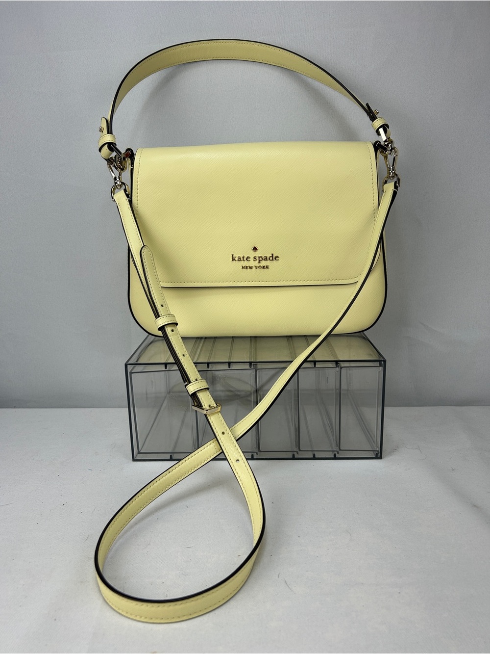 kate spade Yellow Saffiano Leather Convertible Shoulder Bag